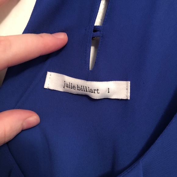 Blue spaghetti strap blouse with button down back - Picture 3 of 3